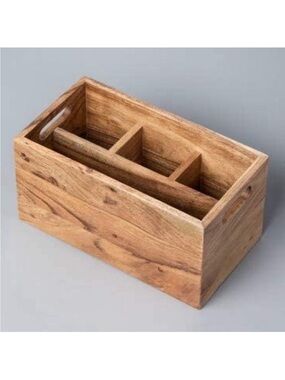 Hearth & Hand with Magnolia Aged Oak Wooden Party
Wood Rectangular Utensil Caddy